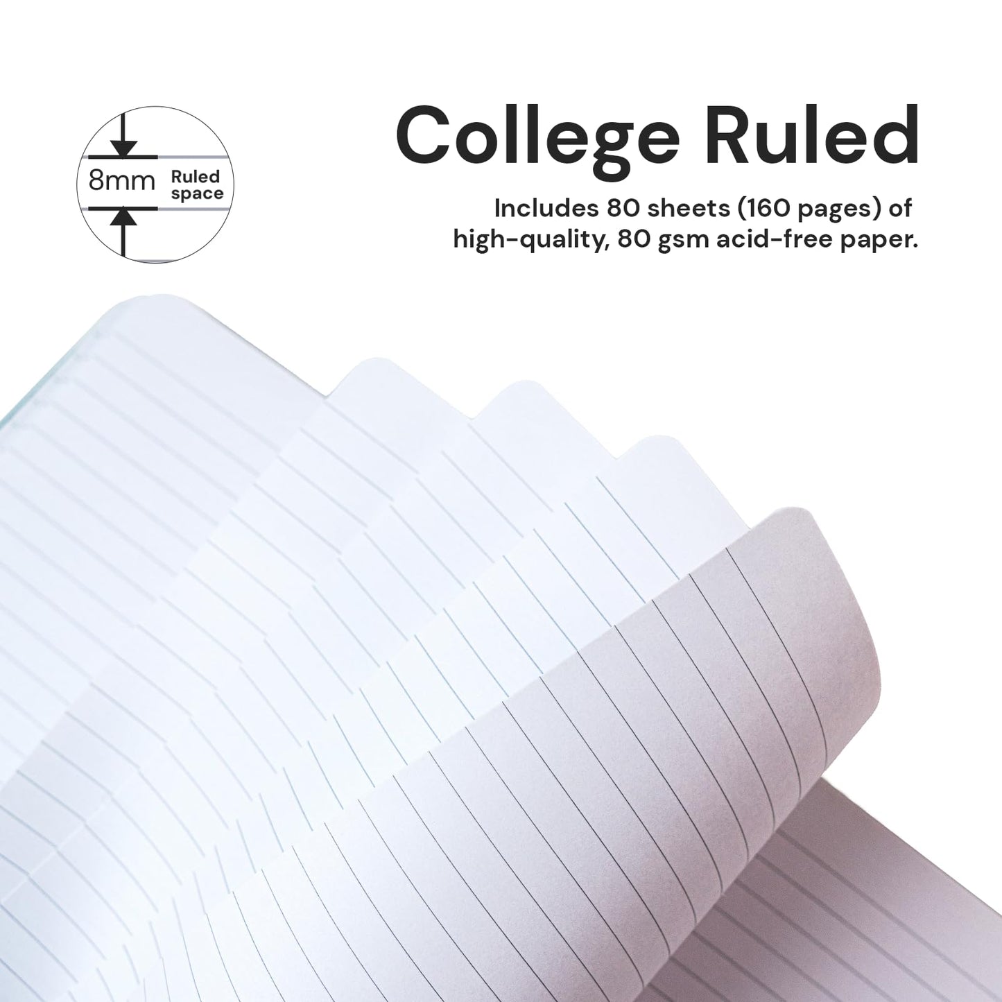 ONAVIA A4 Notebook Hardcover, 8.5" x 11" College Ruled Journal Notebook, Lay Flat 160 Pages (80 Sheets) Lined Notebook for School Notes, Note Taking, Red