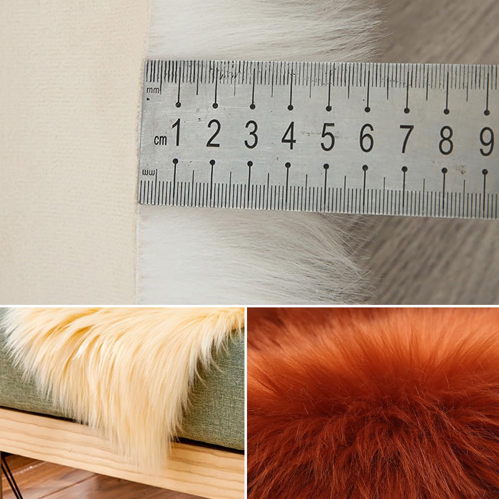 ZuTKekon Faux Fur Sheepskin Small Area Rugs Fluffy Seat Pad Double Hearts Shaped Carpets, 24x35 Inches Luxurious Wool Foot Mats Home Decor for Nursery Living Room Bedroom Pet Kids Room (Pink)
