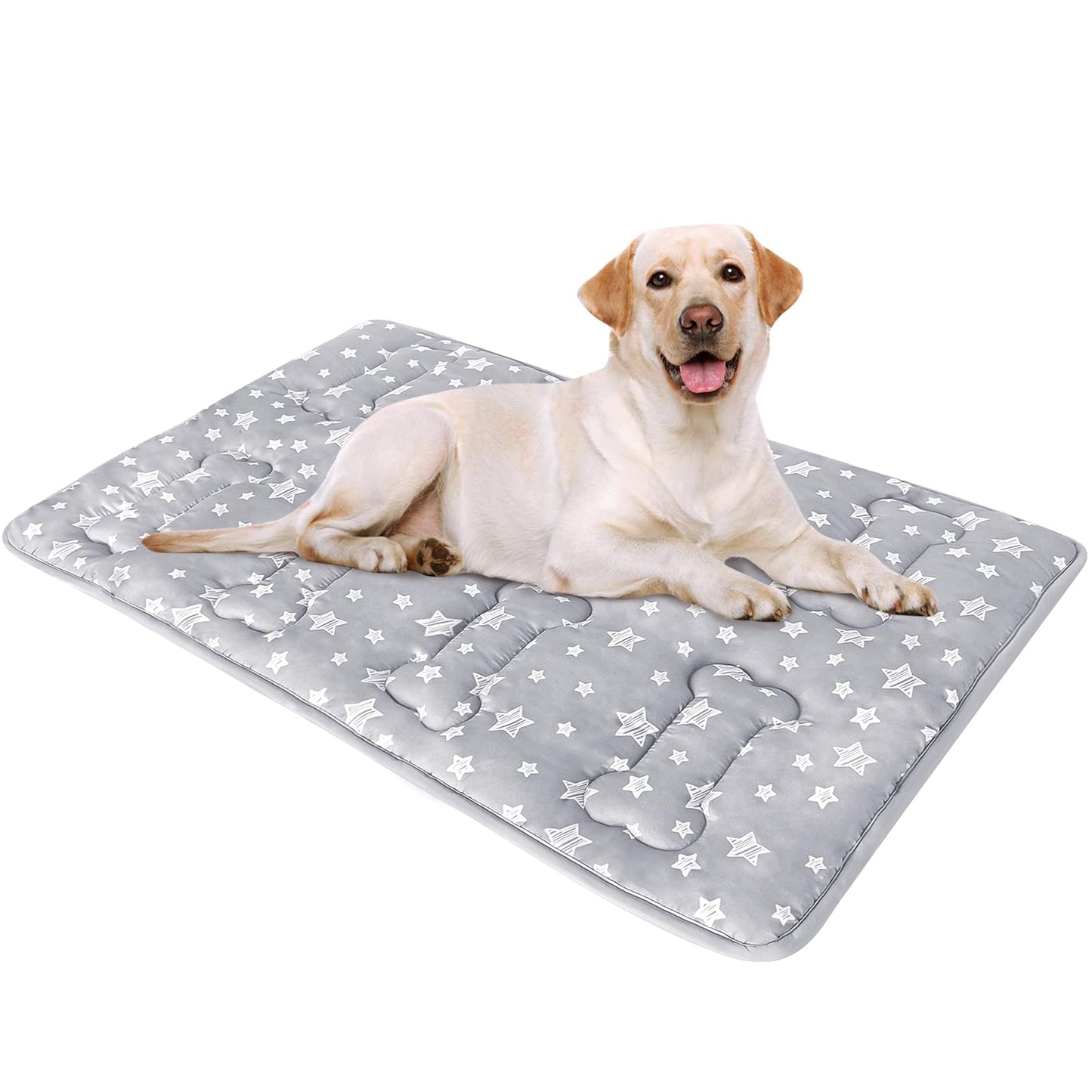 Dog Crate Bed Mat (36" X 23"), Soft Dog Bed Mat with Cute Stars, Personalized Crate Pad, Anti-Slip Bottom, Machine Washable Kennel Pad