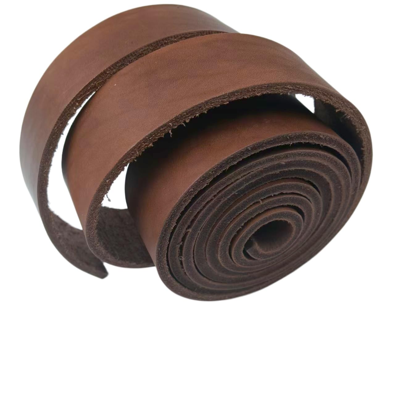 Premium Leather Strap, Brown Genuine Leather Strips, Heavy-Duty Leather Strip 4-5 Millimeters Thick (10-12.5 Ounces), Full Grain Leather Strips for Crafts (Brown 2.36"× 72")