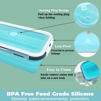 8 Collapsible Food Storage Containers With Lids, Rv Collapsible Bowls, Silicone Food Storage Containers, Camping Food Containers, Collapsible Containers for Food, Camping, Travel