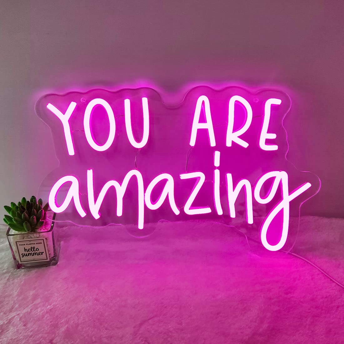 SYLHOME You Are Amazing LED Neon Light Sign 5V Girls Boys Bedroom Living Room Classroom Wall Decor Sign Hanging Smart Kid Birthday USB 16.9" X 10.6" Warm White