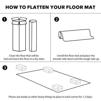 FURKIT Vinyl Floor Mat for Home，5'×7' Black Waterproof Area Mat for Under Dining Room Table, Sturdy Plastic Rug Protector for Kitchen, Living Room, Yard, Garage