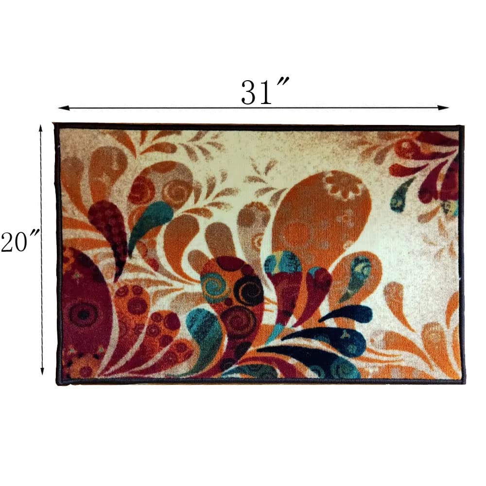 Magstonee Boho Retro Style Living Room Carpets, Indoor Large Area Rugs (20"x31"Melody)
