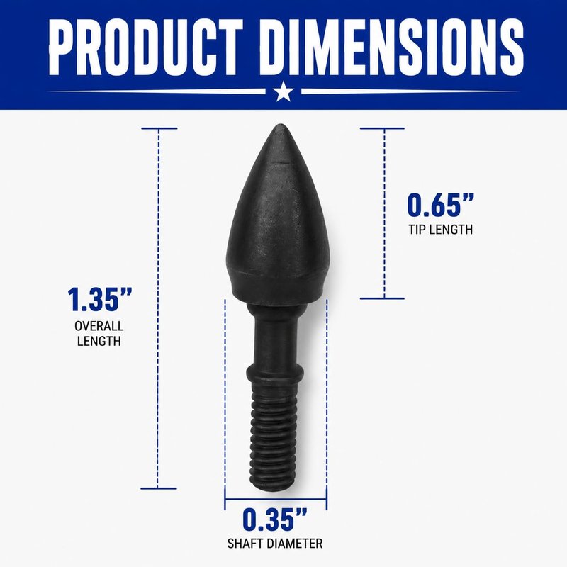 Tooth Of The Arrow 100% USA Made Archery Field Points, 125 Grain Field Points, for Recurve, Compound Bow Crossbow, Archery Target Crossbow Practice Tip - 6 Pack (Standard 8-32 Thread)