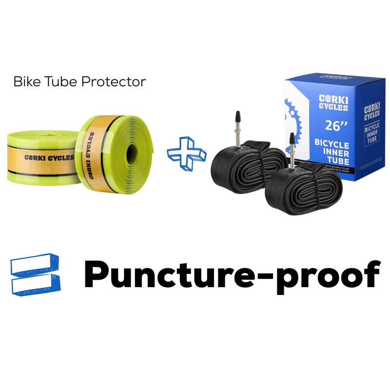 Corki Cycles 26 Inch Mountain Bike Tire Inner Tube 26 x 1.75 1.85 1.9 1.95 2.0 2.1 2.125 Presta Valve 48mm, Heavy Duty Butyl Rubber 26in MTB Bicycle Tube Replacement 2 Pack