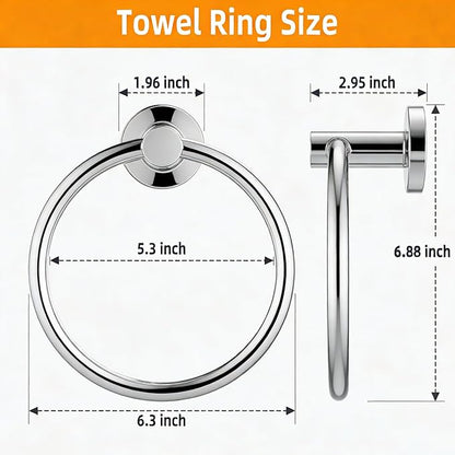Towel Ring 2Pack, SUS304 Stainless Steel Hand Towel Holder