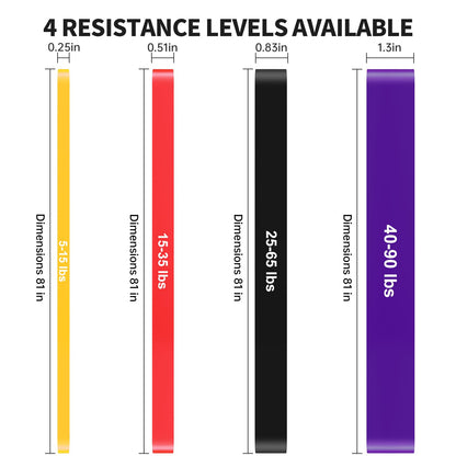 Pull Up Assistance Bands Set 5 LBS - 230 LBS, Long Resistance Bands for Pull Ups Working Out, Gym Workout Bands for Men Exercise Muscle Training and Shape Body - Carry Bag Included
