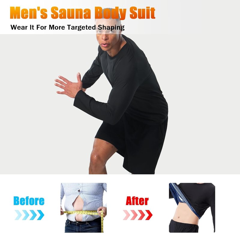 Men's Sauna Shirt - Weight Loss Sweat Suit for Effective Body Shaping | Compression Workout Gear