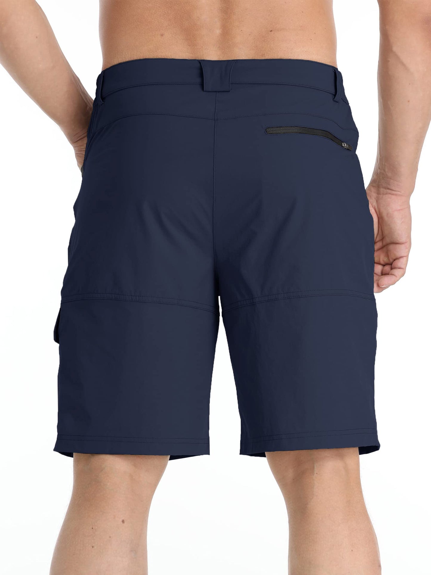 TACVASEN Mens Shorts Casual Cargo 10" Hiking Work Golf Shorts Waterproof Quick Dry Outdoor Summer Dress Travel Fishing Navy 32