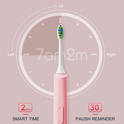 7AM2M Sonic Electric Toothbrush for Adults and Kids, 40000VPM Power Toothbrushes, USB-C Rechargeable with 4 Brush Heads, 5 Modes, 2 Minutes Built in Smart Timer, One Charge for 60 Days (Black)