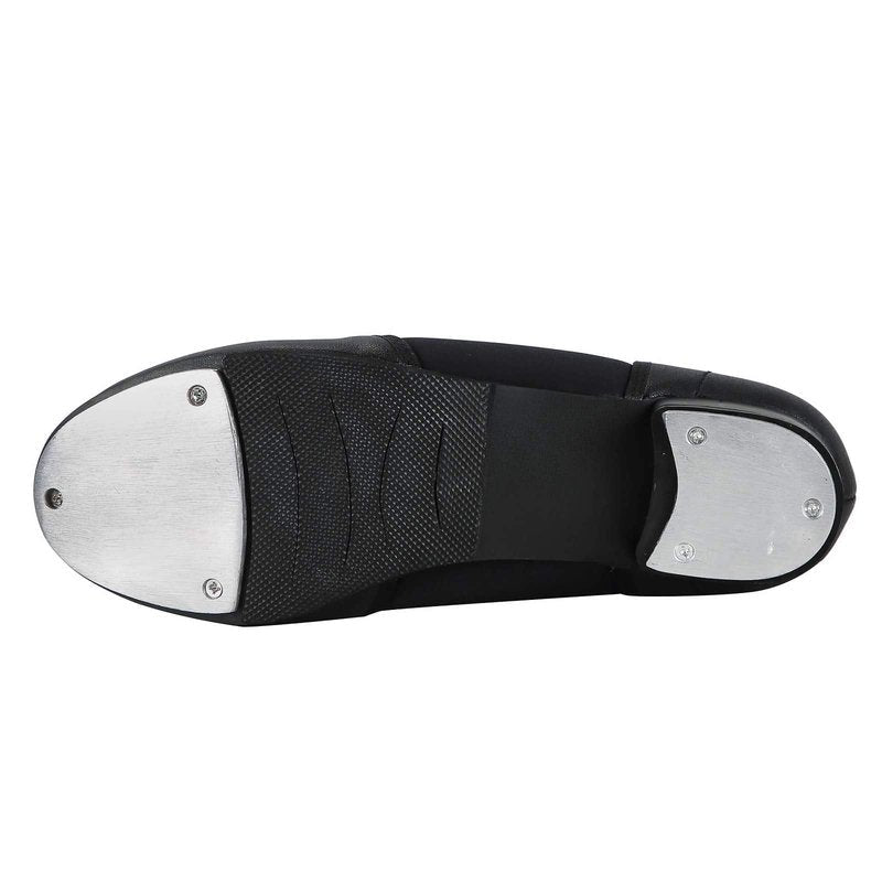 Linodes Unisex PU Leather Slip On Tap Shoe Dance Shoes for Women and Men's Dance Shoes-Black-8.5M