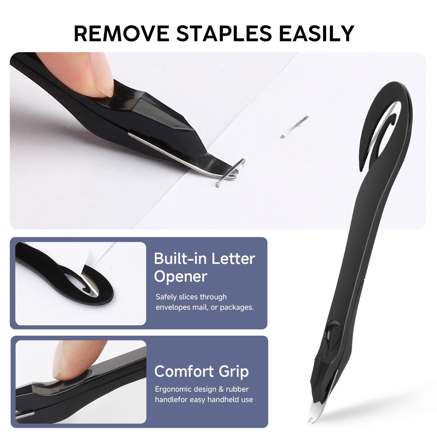 Desktop Stapler with Rotatable Swing-Arm, 25-Sheet Capacity, Heavy-Duty Black Metal Construction for Office, Booklet and Paper Binding