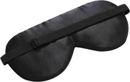 Alaska Bear Organic Silk Sleep Mask Cool Super Smooth Eye Cover Genuine Mulberry Silk Face Skin Care, Soft Filling, Lightweight for Home or Travel Use (Original Black, Flat)
