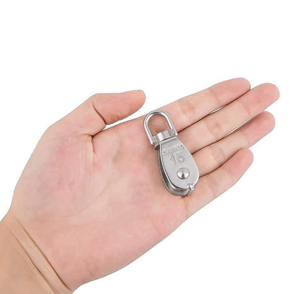 YAMASO,2Pcs 304 Stainless Steel M15 Silver Single Pulley Block Wire Rope Hanging Wire Towing Wheel