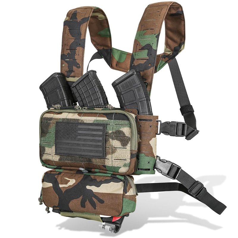 ACETAC Multi-Mission Laser-Cut Shoulder Strap Waist Strap H-Harness for Chest Rig Compatible w/Spiritus Systems Micro MK4/MK5 Haley Strategic D3CR Placard (Splatter)