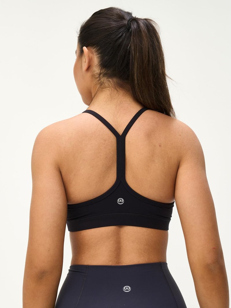 Omwilddo Womens Y Back Padded Sports Bra Strappy U Neck Butter Soft Low Impact Workout Bras Yoga Pilates Walking Black M