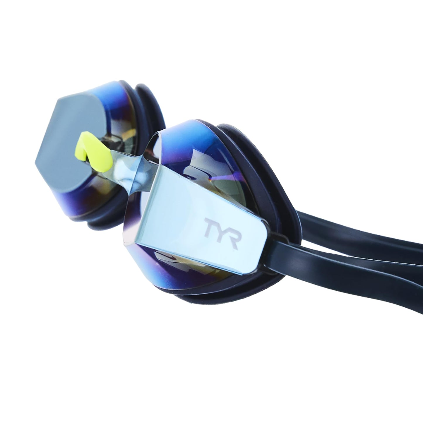 TYR Blackops 140 EV Racing Goggles – Mirrored Swim Goggles for Men & Women, Anti-Fog, UV Protection, Low Profile Competitive Swimming (Gold/Navy)