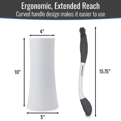 DMI CleanReach Pro with Sanitary Holder - Easy Release Toilet Aids for Wiping Bottom, Butt Wiper Tool for Women and Men, Long Handle Toilet Aids for Seniors and Handicap, Toileting Wand
