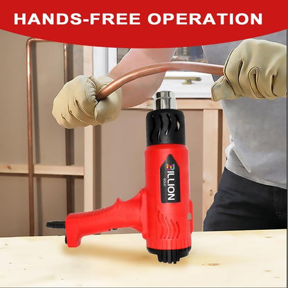 BILLION GOLD 3D Grip Heat Gun 1800W - 120℉ to 1200℉ Dual Temperature Hot Air Gun Kit with 4 Nozzles - Black Red Professional Heat Shrink Gun for Crafts, Shrink Wrap, Electronics Repair