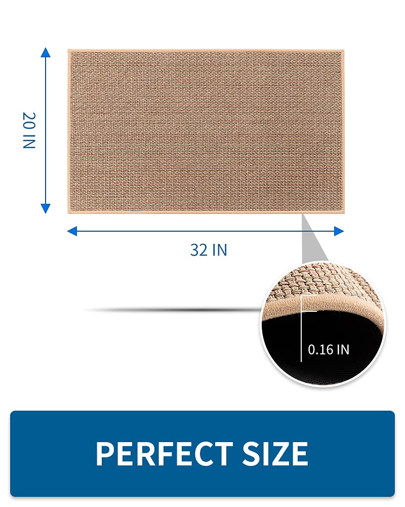 MontVoo Kitchen Rugs and Mats Non Skid Washable, Absorbent Runner Rugs for Kitchen, Front of Sink, Kitchen Mats for Floor (Beige, 20"x32")