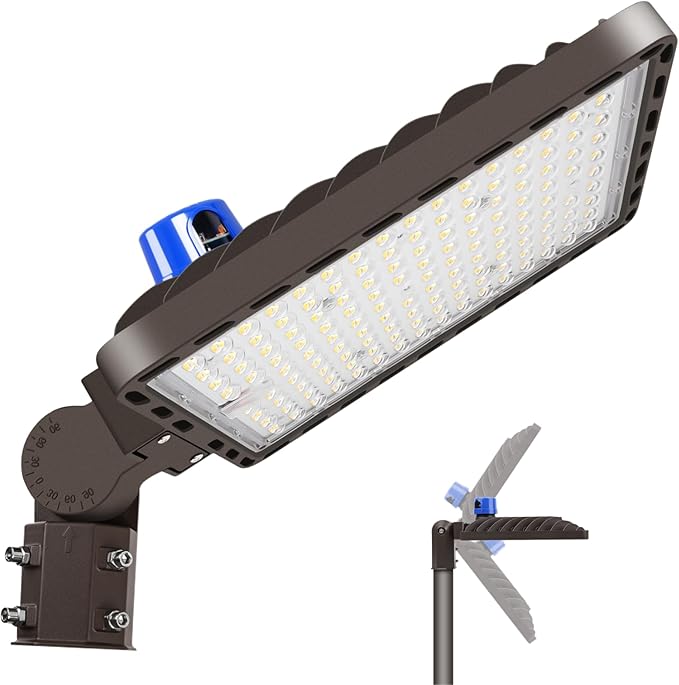 350W LED Parking Lot Lights Outdoor with Slip Fit Mount 52500LM 5000K Super Bright Dusk-to-Dawn Parking Area Light IP65 Commercial and Security Street Stadium Lighting Heavy-Duty 100-277V