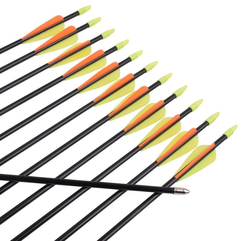 Archery Practice Fiberglass Arrows 28 Inch Target Shooting Safetyglass Recurve Bows Suitable for Youth Woman Beginner 6PCS