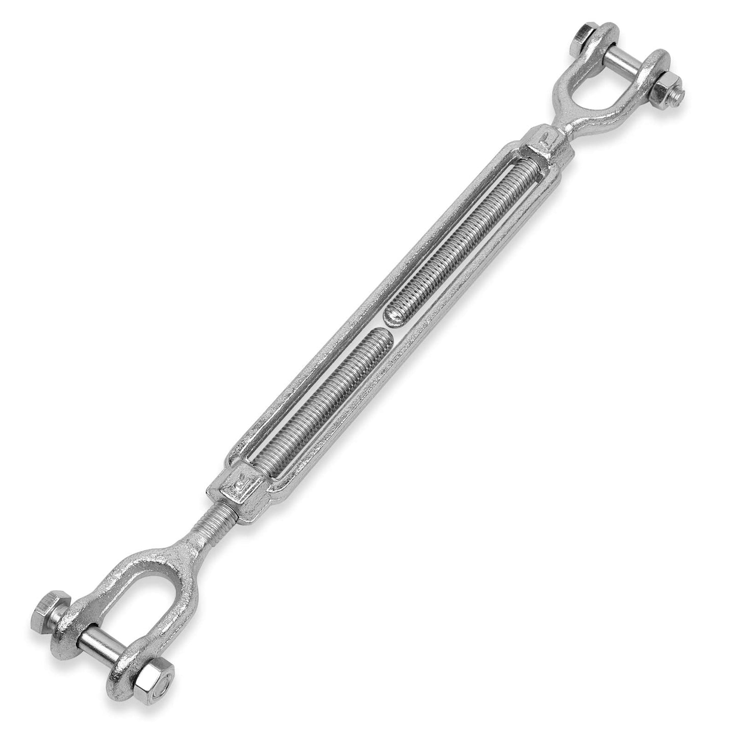 Hot Dipped Galvanized Steel Jaw and Jaw Turnbuckle - Heavy Duty Turnbuckle, 3/8" Threaded Diameter x 12in for Cables Wire Shade Sail Clotheslines - Durable,Weather Resistant