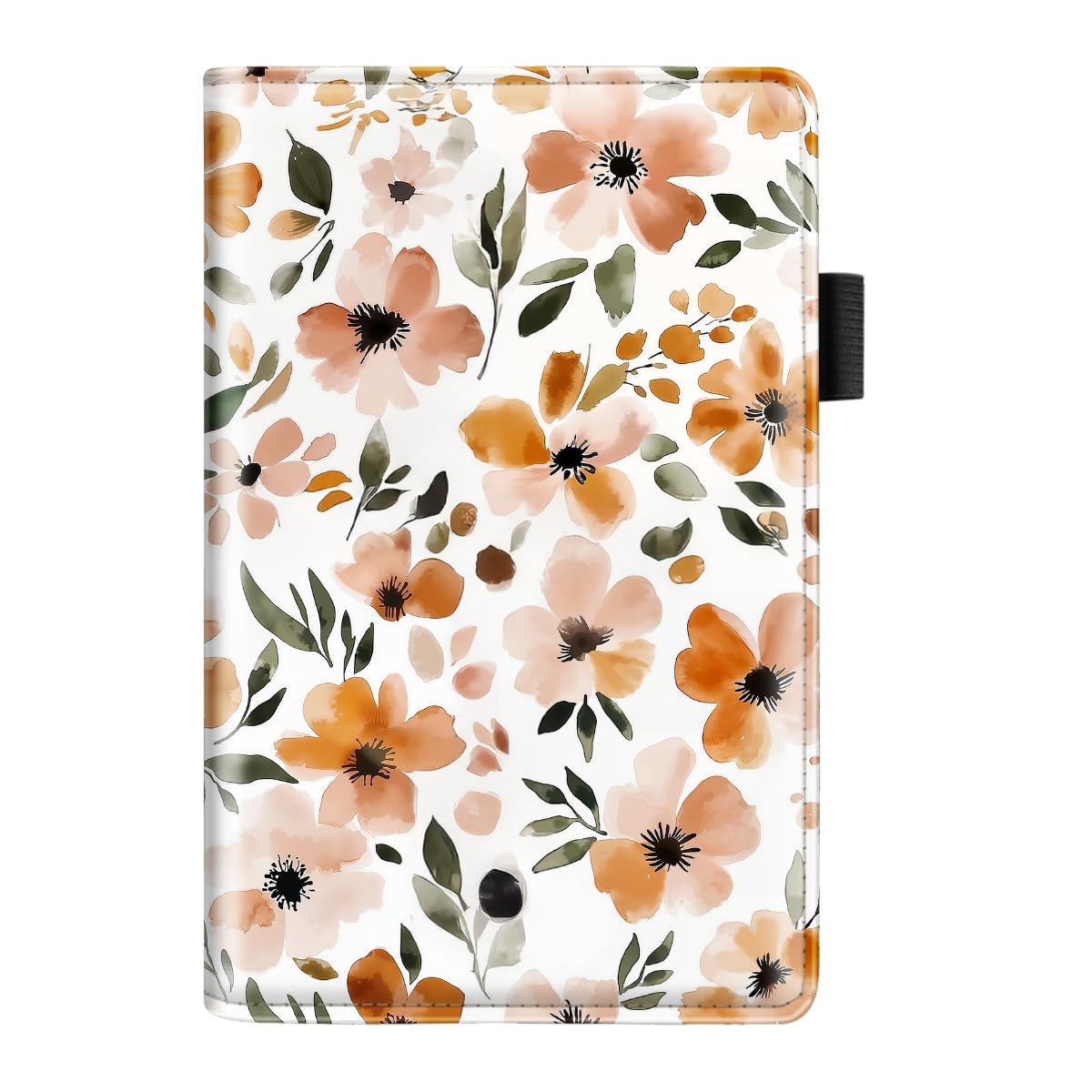 WAVEYU Cute Server Books for Waitress Waiter, Leather Guest Book Note Pad with Zipper, Money Organizer Wallet, Cash Check Bill Receipt Holder Presenter, 8x5 inch, Floral Pattern