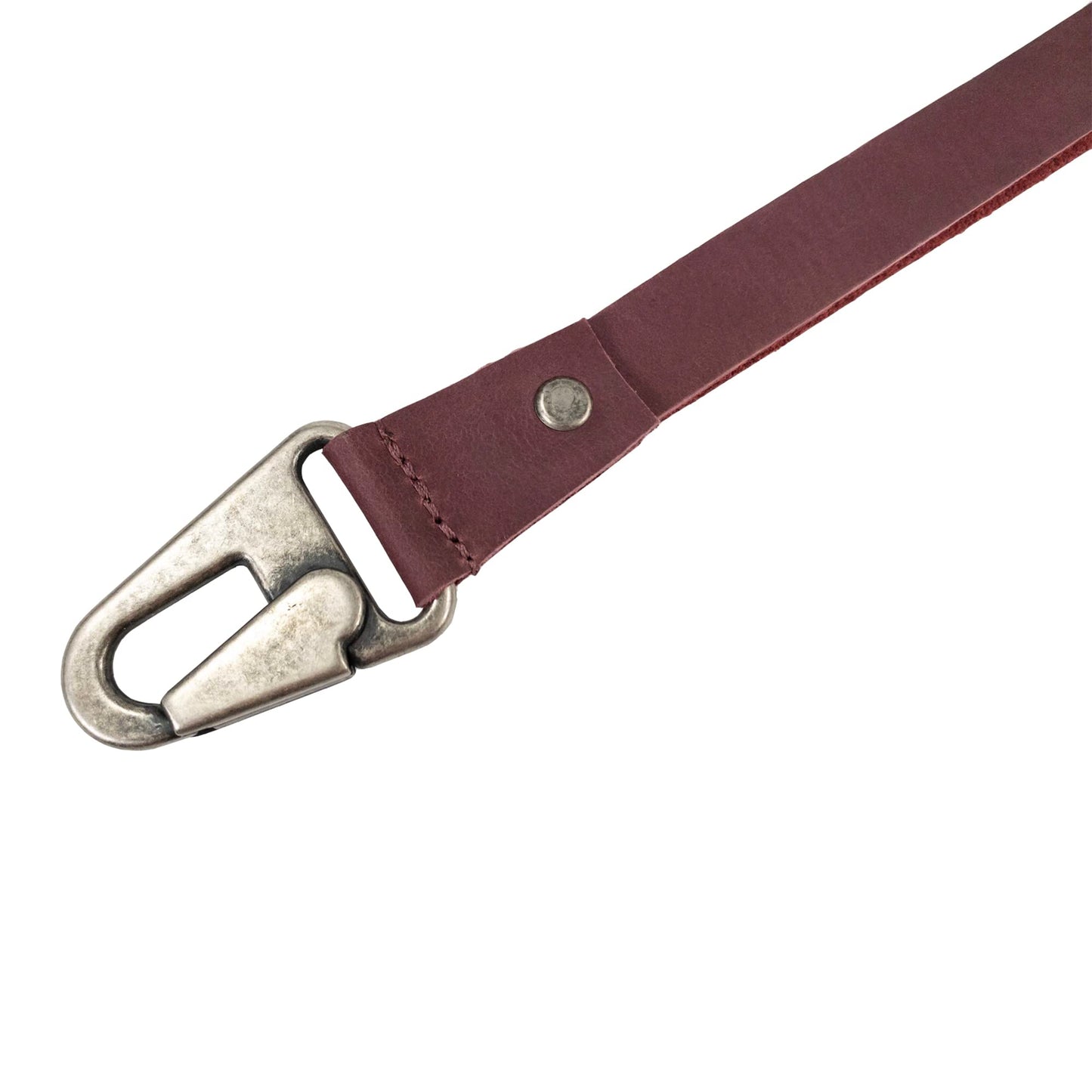 Hide & Drink, Lanyard Keychain for Men and Women, Neck Strap with Hook, ID Holder, Clip to Attach to House, Apartment, Car Keys, Full Grain Leather, Handmade, Sangria