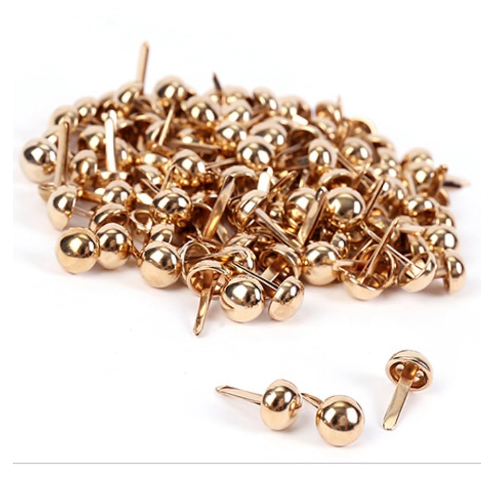 250pcs Paper Fasteners Brads Round Fasteners for Kids Craft Art Crafting School Project Brass Fasteners Decorative Paper Decoration Scrapbooking DIY Supplies (Round 6mm Rose Gold)