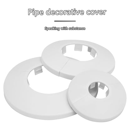 INDPROD 1 Piece 1.26 In/32mm Wall Split Flange, ABS Plastic Round Escutcheon Plate, Buckle Design Plumbing Cover Plates, Drain Pipe Line Cover Radiator Pipe Collar for Water Pipe Faucet Decor, White