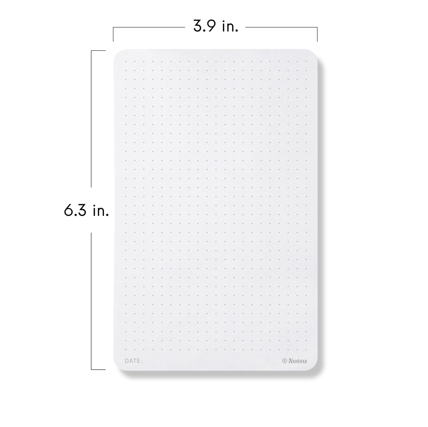 Notsu Dot Grid Small Desk Notepad 2 Pack | Minimalist Dotted Memo Note Pads with Premium Thick Paper, 3.9" x 6.3"