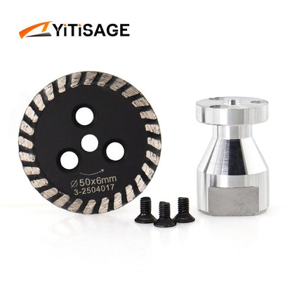 YITISAGE Diamond Turbo Mini Engraving Saw Blades with RemovabIe Flange 5/8-11 Cutting Disc for Carving Concrete Marble Granite Stone（50mm）