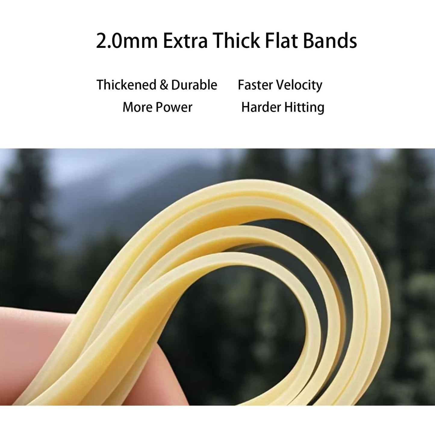 2mm Thickened Flat Slingshot Bands Replacement, High Elasticity Natural Slingshot Latex Bands, Heavy Duty Hunting Slingshot Rubber Band, Orange