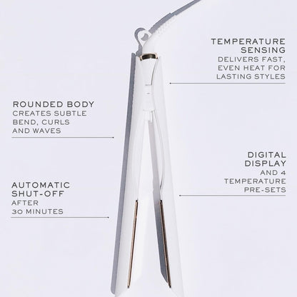 Kristin Ess 3-in-One Professional Titanium Hair Straightener Curler 2 in 1 + Beach Waver Combo for Women with Curly, Frizzy + Thick Hair - 1 1/4 Inch Dual Voltage Flat Iron + Travel Cap - 440 Degree