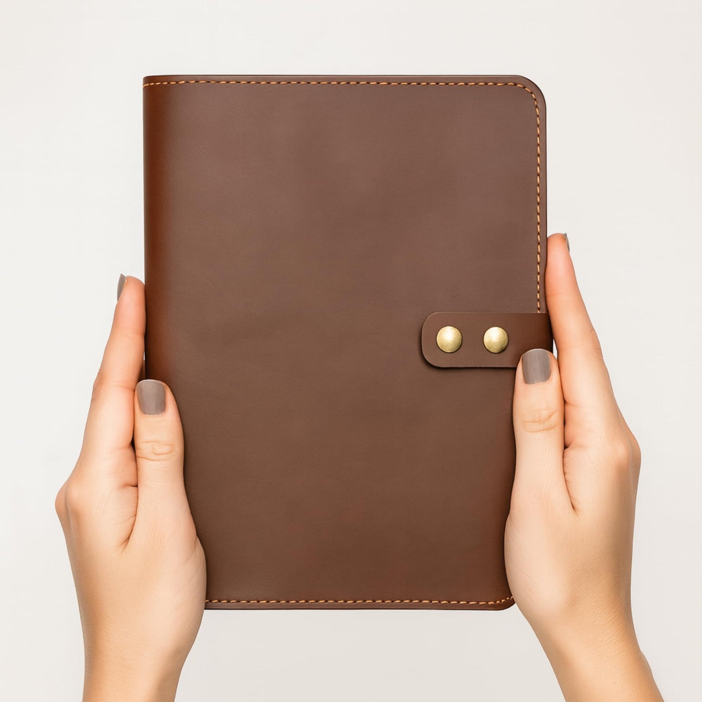 CestAntiQ Rustic Leather Journal Cover | Handmade 6x9 Spiral Steno Pad Holder | Full-Grain Top-Bound Notebook Sleeve & Refillable Cahier Cover (Brown)