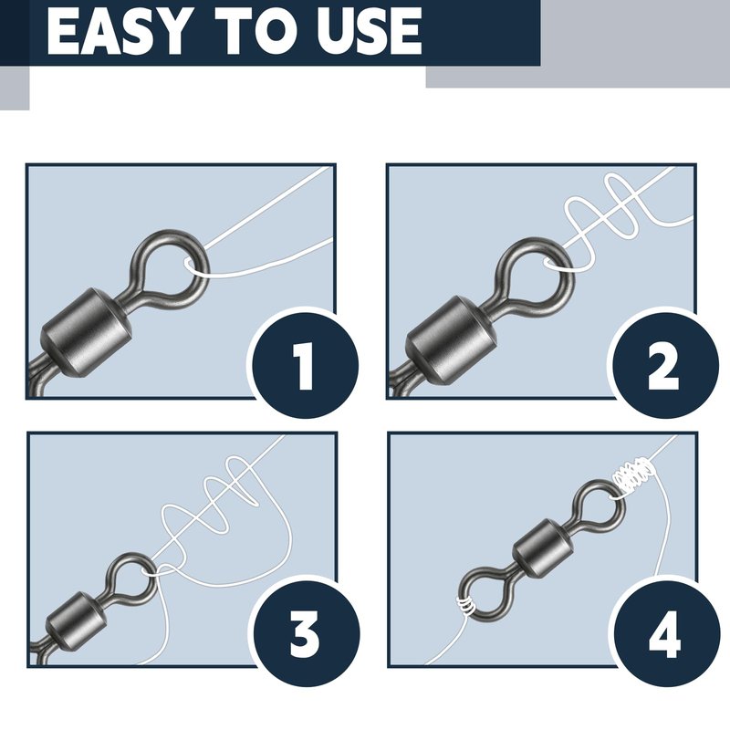 SynHHergyx 100 Pack Micro Swivels for Fly Fishing, Small Fishing Swivels Rolling Barrel Swivels Fly Fishing Tackles, High Strength Barrel Swivel Hook Line Connector with Black Coating