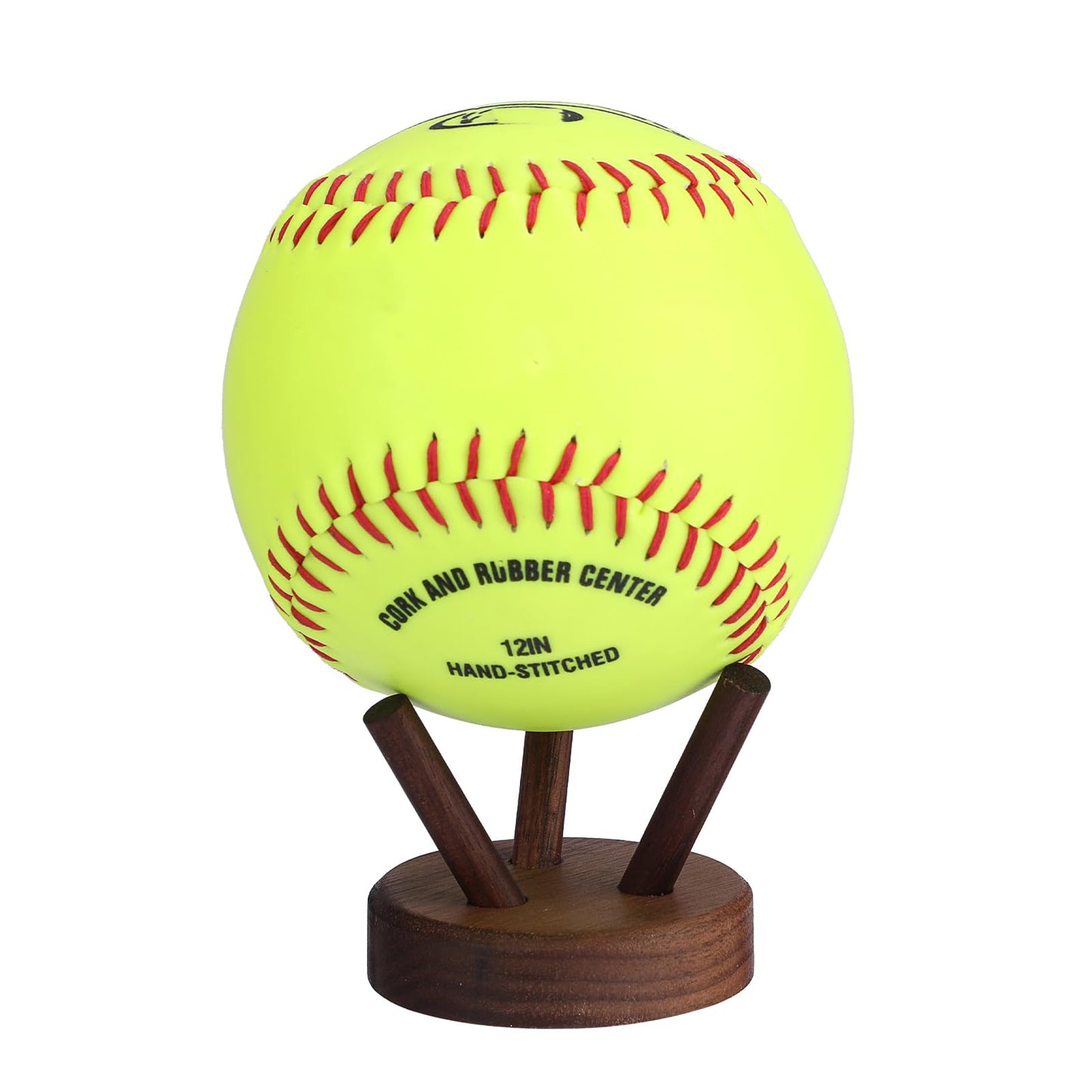 GUSHBIN Softball Holder Wooden Baseball Display Stand for Collector, Baseball Holder Small Sport Ball Display Rack for Softball Tennis Spheres,2 Inches Tall