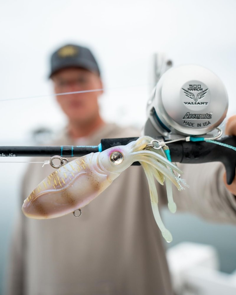 Nomad Design Squidtrex Vibrating Fishing Lure - TPE Soft Plastic Bait with Strong BKK Assist Hooks for Saltwater Fishing