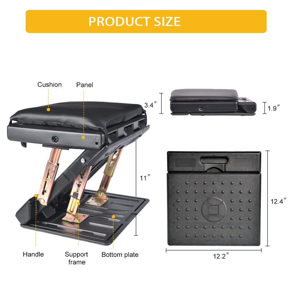 Adjustable Foot Rest for Under Desk at Work, Comfortable Footrest with 4-Level Height Adjustment, Ergonomic Leg Rest for Office Gaming Chair, Black Foot Stool with Removable Soft Pad