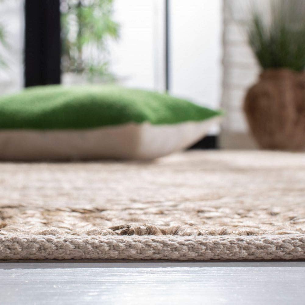 SAFAVIEH Kilim Collection Accent Rug - 3' x 5', Natural & Beige, Handmade Moroccan Jute, Ideal for High Traffic Areas in Entryway, Living Room, Bedroom (KLM457A)