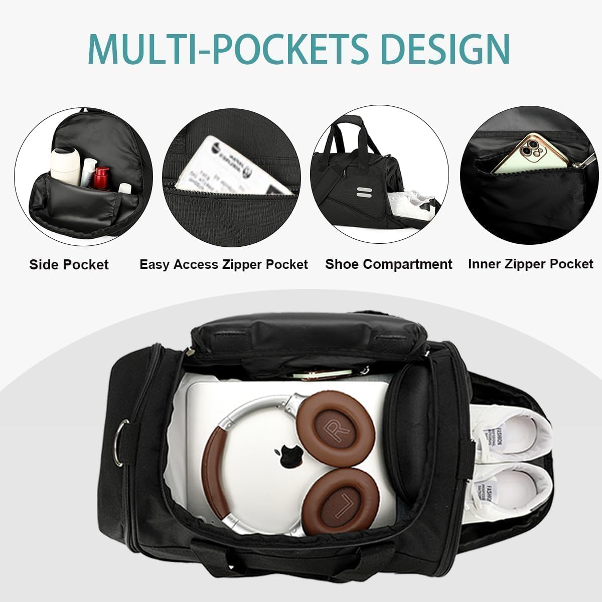 Urbanstand Gym Bag for Men & Women - 30L Duffel Bag with Shoe Compartment, Weekender Water Resistant Sports Duffle Bag for Travel, Fitness & Workouts, Medium