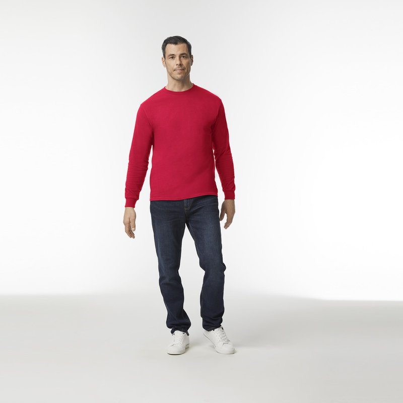 Gildan Men's Ultra Cotton Long Sleeve T-Shirt, Style G2400, Multipack, Red (2-Pack), Large