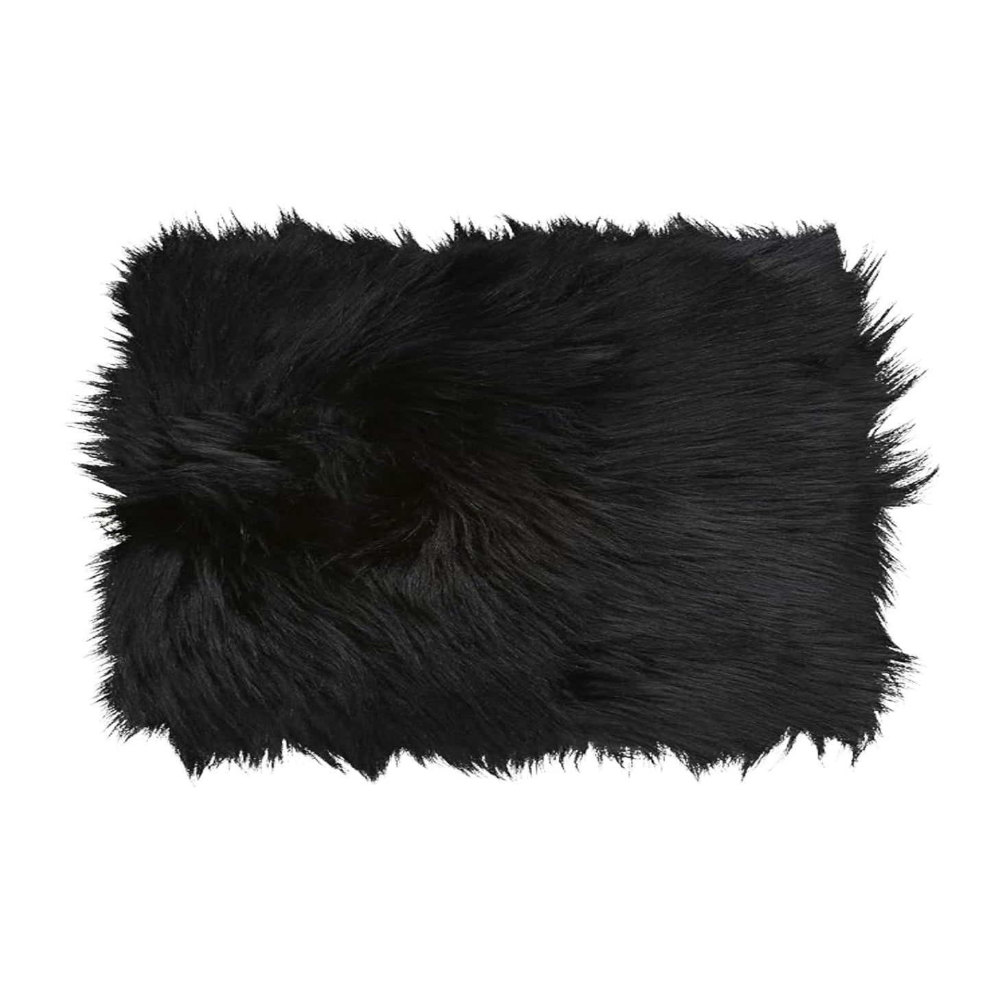 NINGDAN 14x10 inches 1pcs Rectangle Faux Fur Plush Cushion, Area Rugs Fluffy Carpet Mini Small Size Fit,for Tabletop Photography,Home Decor,Product Display,Locker Accessories (Rectangle Black)
