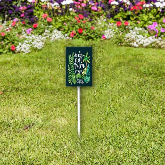 Uptell Do Not Trim No Podar As Plantas Yard Signs with Stakes Aluminum Sign for House/Front Door and Business Outdoor Decoration 7x8.8 Inch