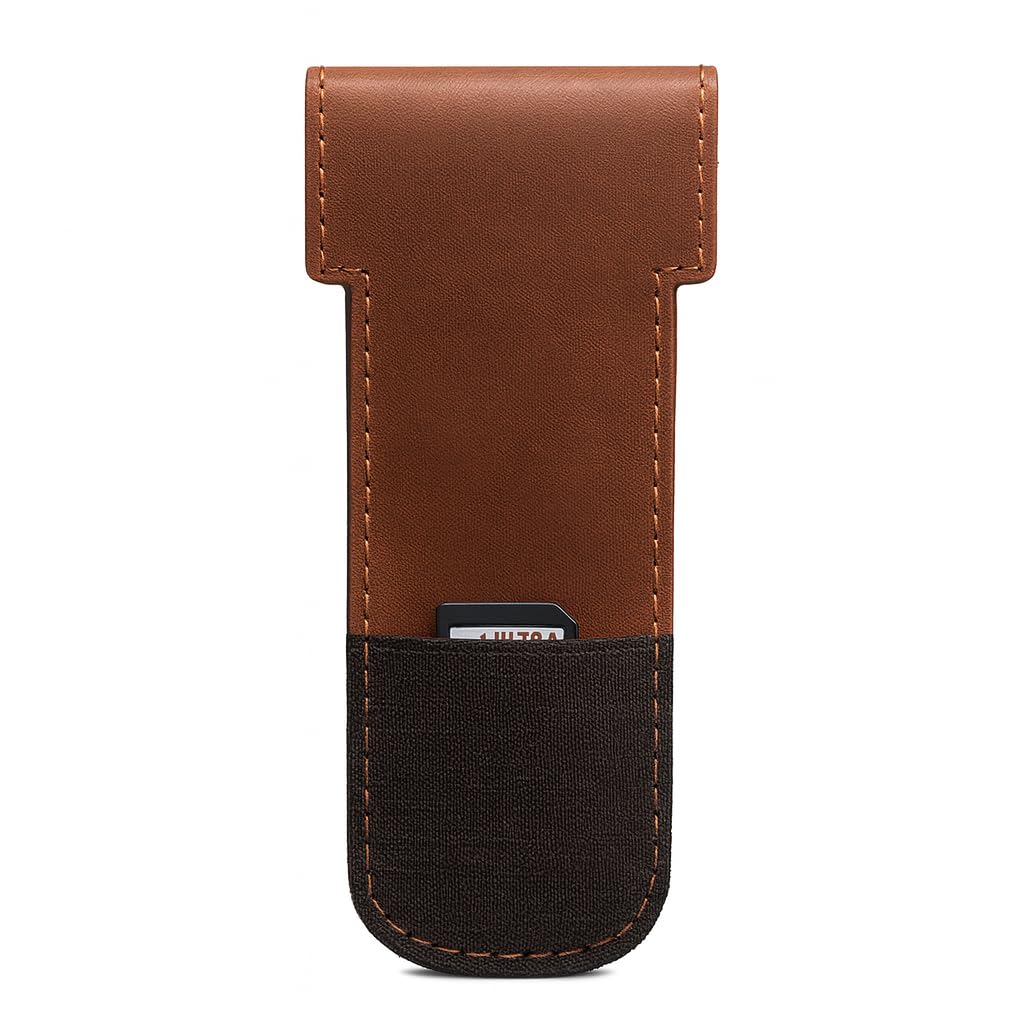 PavinCrafter Full Grain Leather Razor Cover | Double Edge Razor Case | Handmade Safety Razor Protector Sheath for Travel & Storage | Barber Shaving Accessory for Men – Tan