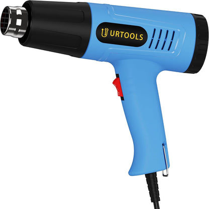 URTOOLS Heat Gun, 900W Hot Air Gun with 2 Temp Settings 572 & 1112°F, Overload Protection, 4 Nozzles, 5FT Cord, Heat Shrink Gun for Crafts, Resin, Vinyl Wrap, Soldering & Phone Repair