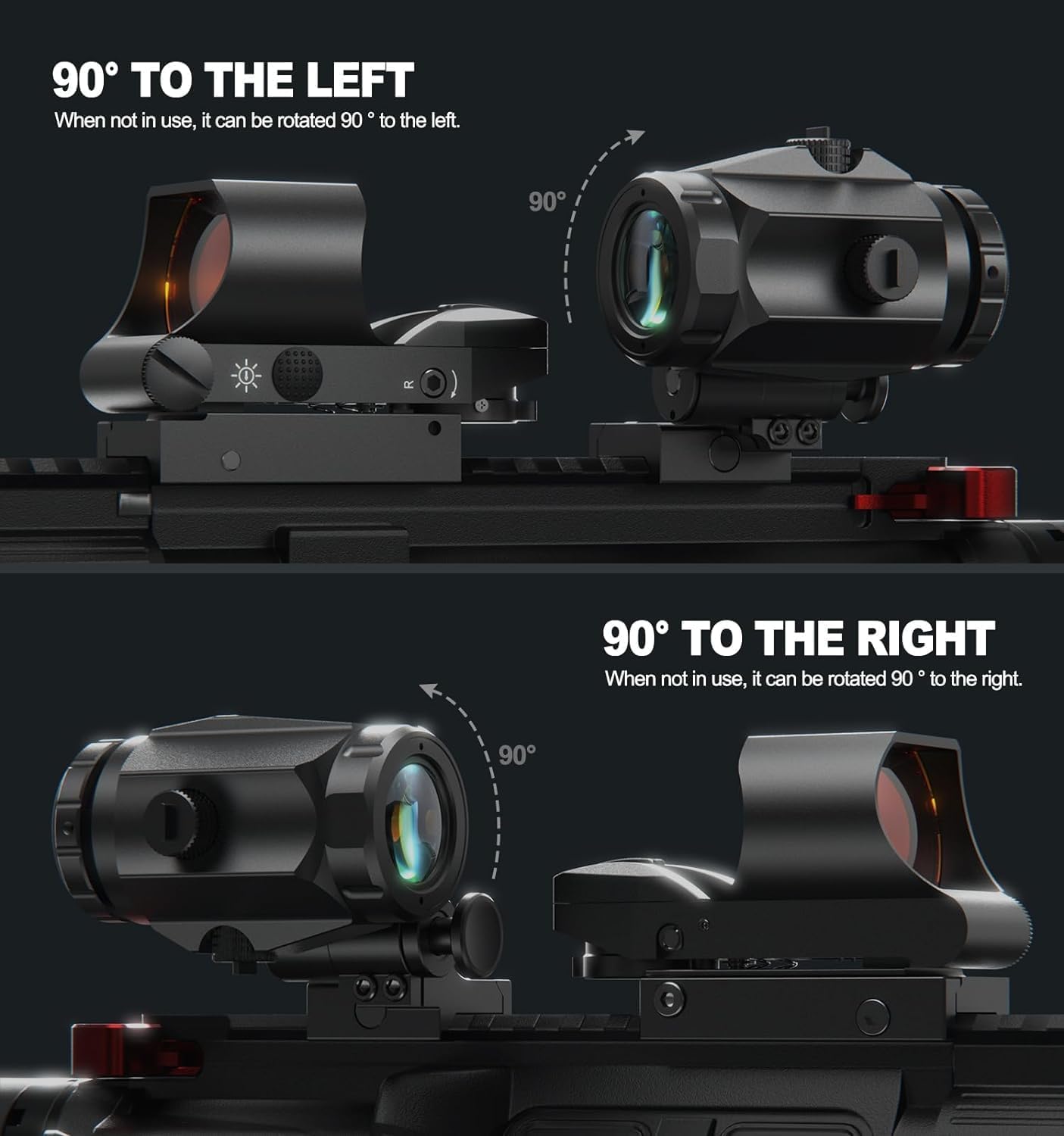 Feyachi RS-30 Red Dot Sight with M40 3X Magnifier Combo Kit, Multiple Reticle System Red Dot Sight & Magnifier Built-in Flip Mount Combo