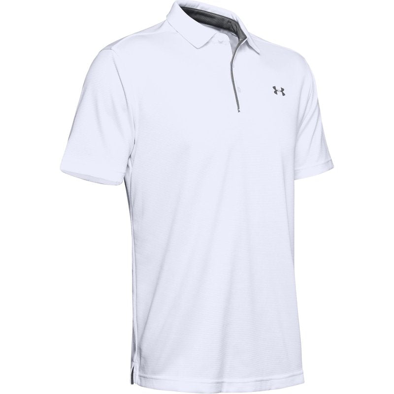 Under Armour Men's Tech Golf Polo , White (100)/Graphite, Small